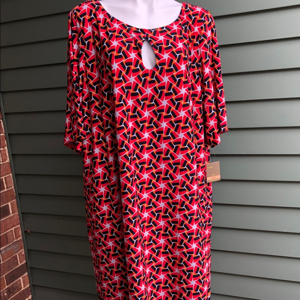 Taylor woman Red Geometric Print Dress
